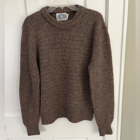VINTAGE Environmental Clothing Co. Wool Sweater Made in USA Neutral Tweed Mens M - Picture 1 of 12